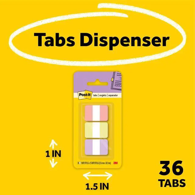 Alt view image 2 of 7 - Sticky Tabs, 1 x 1.5 in, Warm Pastels, 3 Pads, 36 Tabs Total | Book Tabs in Assorted Warm Pastel Colors for Bookmarking, Annotating, Reading, and Reminders