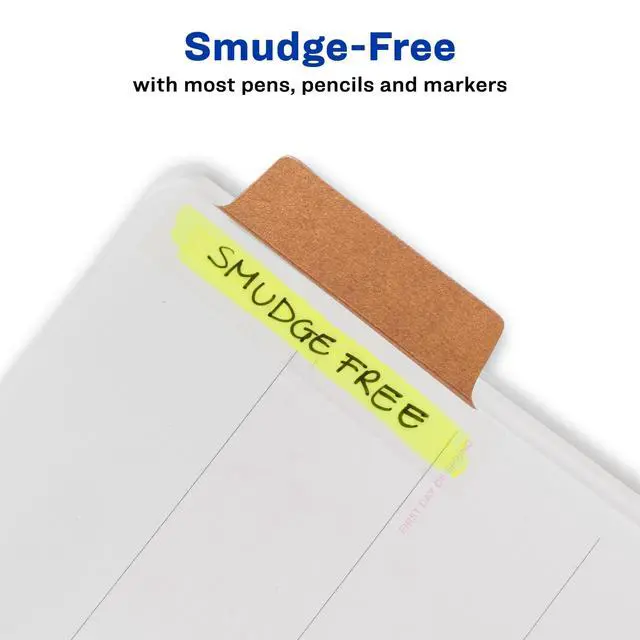 Alt view image 4 of 7 - Margin Ultra Tabs, 2.5" x 1", 24 Metallic Tabs | For Marking Pages in Books and Planners, Clear Body See-Through Design, 2-Side Writable, Smudge-Resistant, Fits Margins