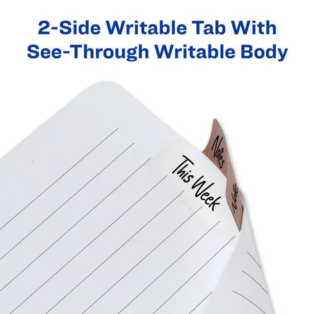 Alt view image 5 of 7 - Margin Ultra Tabs, 2.5" x 1", 24 Metallic Tabs | For Marking Pages in Books and Planners, Clear Body See-Through Design, 2-Side Writable, Smudge-Resistant, Fits Margins