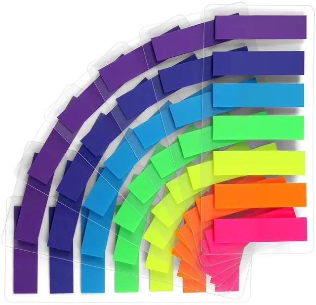 Main image of 980 Pcs Sticky Notes Flags, 7 Color Index Tabs Index Flag Bright Colors Page Index Stickers Translucent Page Makers for Page Bookmarks