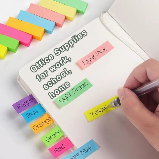 Alt view image 7 of 7 - Page Markers 0.6x2 in, Self-Stick Flags, 30 Pads, 10 Colors, 80 Sheets | Flags Tabs, 10 Bright Assorted Colors, Easy to Color-Code and Organize