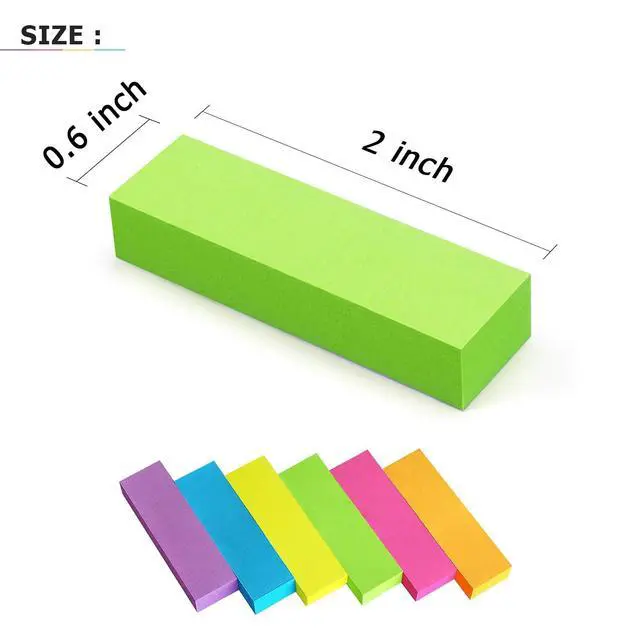 Alt view image 2 of 7 - Page Markers 0.6x2 in, Self-Stick Flags, 30 Pads, 6 Colors, 80 Sheets | Self-Stick Flags 6 Bright Assorted Colors, Easy to Color-Code and Organize