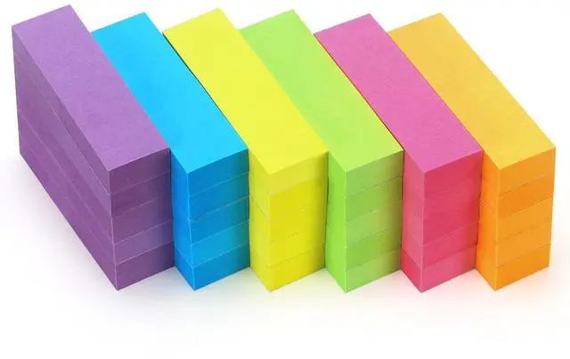 Main image of Page Markers 0.6x2 in, Self-Stick Flags, 30 Pads, 6 Colors, 80 Sheets | Self-Stick Flags 6 Bright Assorted Colors, Easy to Color-Code and Organize