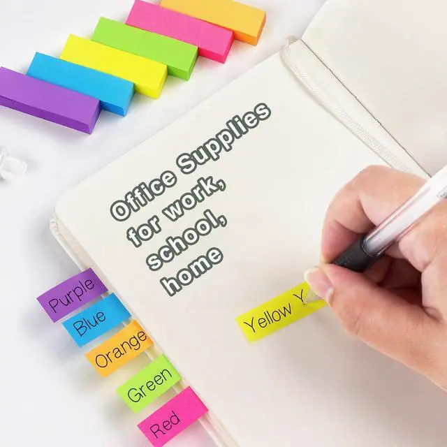 Alt view image 7 of 7 - Page Markers 0.6x2 in, Self-Stick Flags, 30 Pads, 6 Colors, 80 Sheets | Self-Stick Flags 6 Bright Assorted Colors, Easy to Color-Code and Organize