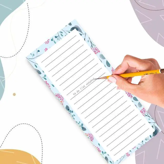 Alt view image 3 of 7 - Magnetic Notepads for Refrigerator - Flower Design, 50 Sheets Per Pad, 4 Pack Memo Pads for Grocery Lists and To-Dos