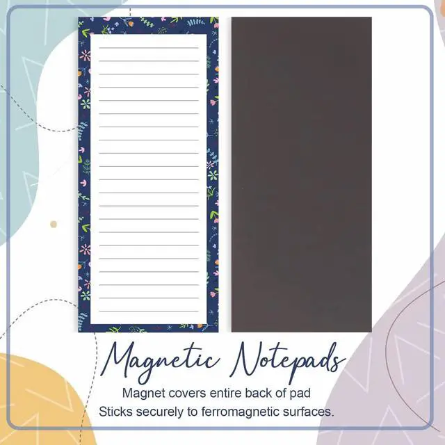 Alt view image 5 of 7 - Magnetic Notepads for Refrigerator - Flower Design, 50 Sheets Per Pad, 4 Pack Memo Pads for Grocery Lists and To-Dos