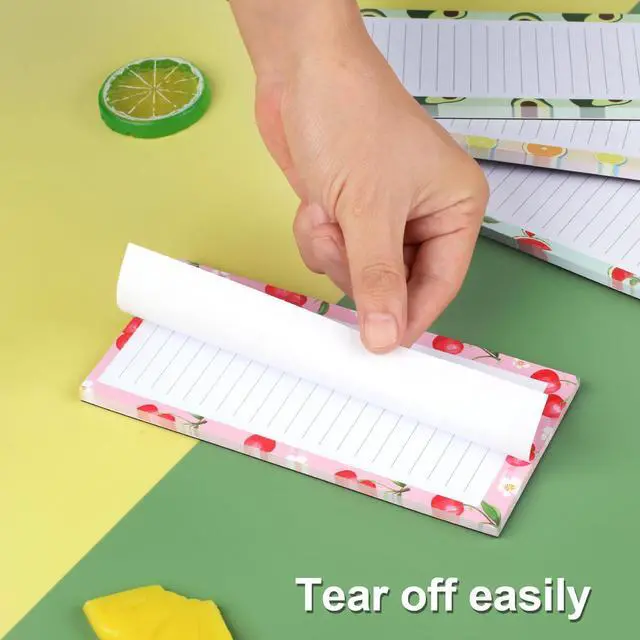 Alt view image 4 of 7 - 9 Pack Magnetic Notepads for Refrigerator, Magnetic Notepads for Refrigerator, Fruit Design Grocery List Pad for Fridge, Full Magnet Back Shopping Lists, 25 Sheets Per Note Pads