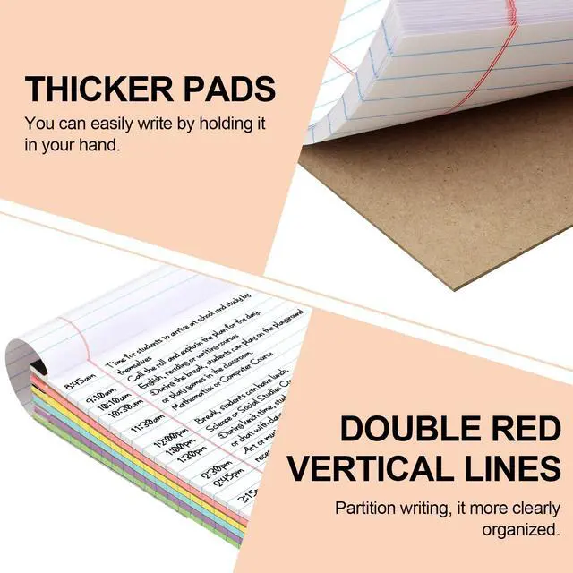 Alt view image 3 of 7 - 6 PCS Small Legal Pads 5x8 Colorful, Narrow Ruled Small Note Pads 5x8, Micro Perforated Writing Pad, College Ruled Legal Notepads 5x8 for Study, Office, To-Do Lists(30 Sheets/Small Notepad)