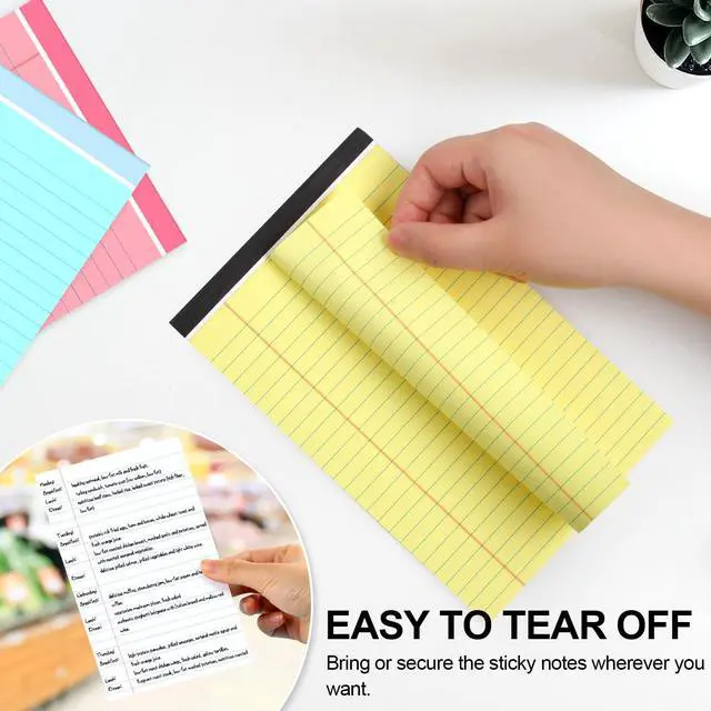Alt view image 4 of 7 - 6 PCS Small Legal Pads 5x8 Colorful, Narrow Ruled Small Note Pads 5x8, Micro Perforated Writing Pad, College Ruled Legal Notepads 5x8 for Study, Office, To-Do Lists(30 Sheets/Small Notepad)