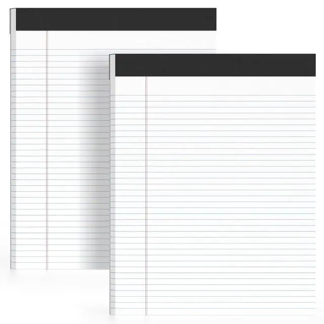 Main image of 2 Pack of Legal Pads 8.5 x 11 College Ruled Writing Pads 8.5" x 11.75" Notepad 30 Sheets per Note Pads Notebook Study Back 8x11 Pads of Paper