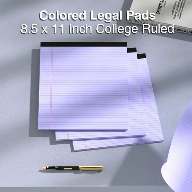 Alt view image 6 of 7 - 3 Pcs Legal Pads 8.5 x 11 Colored Note Pads 8.5 x 11 Notepad 30 Sheets/Pad, Micro Perforated Writing Pads Color Lined Paper College Ruled Pad of Paper Notebook To-Do List for Office & School Supplies