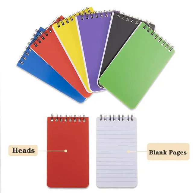 Alt view image 4 of 7 - 6pacs Pocket Notebook Mini Notepad Small Spiral Notebooks 3X5Inch | functionality PortabilityPortability convenience