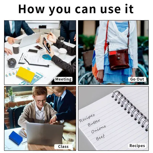 Alt view image 6 of 7 - 6pacs Pocket Notebook Mini Notepad Small Spiral Notebooks 3X5Inch | functionality PortabilityPortability convenience
