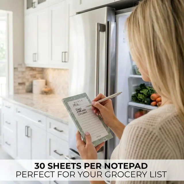 Alt view image 3 of 7 - Beautiful Magnetic Notepads for Fridge - Set of 6 with Lined Pages | Modern Note Pads to Easily Write Notes & Make Grocery Shopping Lists - To Do Pad with Strong Magnets for Your Refrigerator