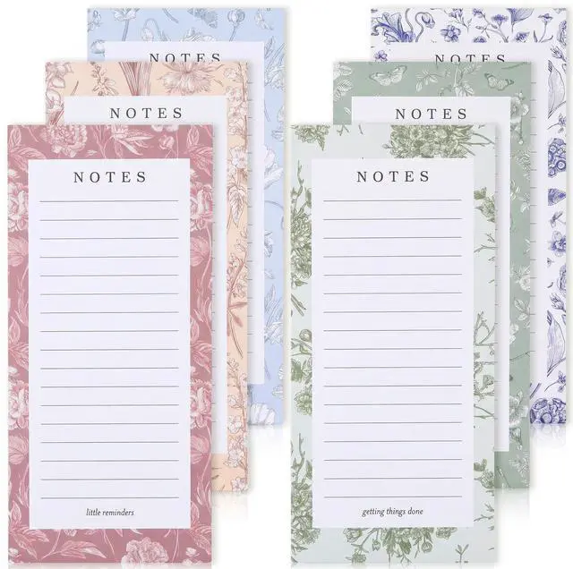 Main image of Beautiful Magnetic Notepads for Fridge - Set of 6 with Lined Pages | Modern Note Pads to Easily Write Notes & Make Grocery Shopping Lists - To Do Pad with Strong Magnets for Your Refrigerator