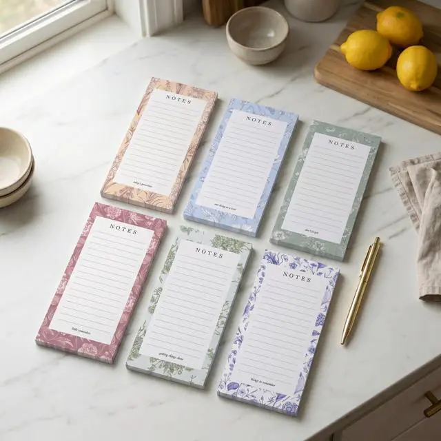 Alt view image 2 of 7 - Beautiful Magnetic Notepads for Fridge - Set of 6 with Lined Pages | Modern Note Pads to Easily Write Notes & Make Grocery Shopping Lists - To Do Pad with Strong Magnets for Your Refrigerator