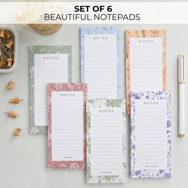 Alt view image 6 of 7 - Beautiful Magnetic Notepads for Fridge - Set of 6 with Lined Pages | Modern Note Pads to Easily Write Notes & Make Grocery Shopping Lists - To Do Pad with Strong Magnets for Your Refrigerator