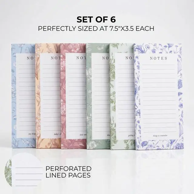Alt view image 7 of 7 - Beautiful Magnetic Notepads for Fridge - Set of 6 with Lined Pages | Modern Note Pads to Easily Write Notes & Make Grocery Shopping Lists - To Do Pad with Strong Magnets for Your Refrigerator