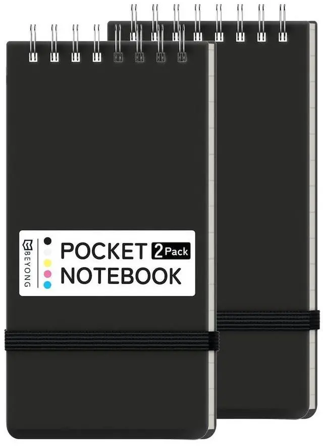 Main image of Small Pocket Notebook, Mini Notepad Spiral Notebooks Note Pads (Black, 3x5)