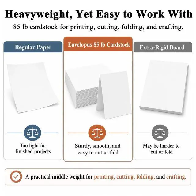 Alt view image 3 of 7 - White Cardstock Paper, Card Stock Paper 8.5 x 11, 30 Sheets_85 lb | Cardstock Printer Paper 8.5" x 11", Smooth Matte Surface for Invitations, School Projects, Crafts & DIY Cards, 106 Brightness