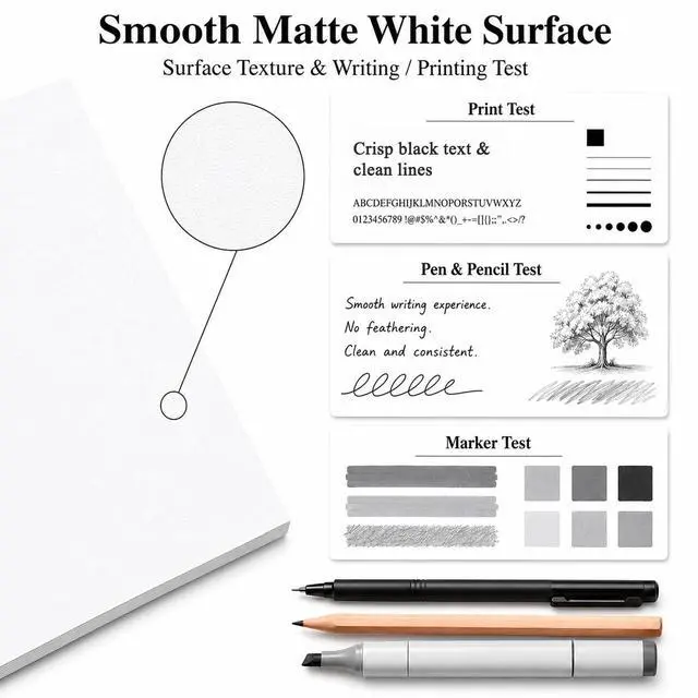 Alt view image 5 of 7 - White Cardstock Paper, Card Stock Paper 8.5 x 11, 30 Sheets_85 lb | Cardstock Printer Paper 8.5" x 11", Smooth Matte Surface for Invitations, School Projects, Crafts & DIY Cards, 106 Brightness