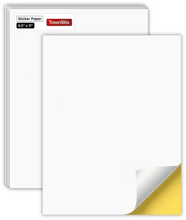 Main image of Sticker Paper for Printer, Printable Matte White Sticker - 30 Sheets | Laser/Inkjet Printing, 8.5" x 11"
