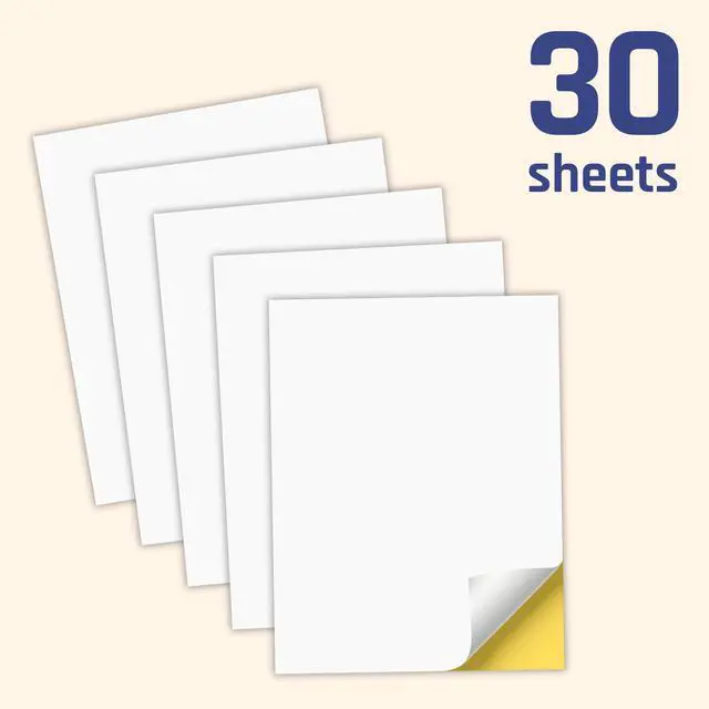 Alt view image 3 of 7 - Sticker Paper for Printer, Printable Matte White Sticker - 30 Sheets | Laser/Inkjet Printing, 8.5" x 11"