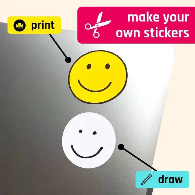 Alt view image 6 of 7 - Sticker Paper for Printer, Printable Matte White Sticker - 30 Sheets | Laser/Inkjet Printing, 8.5" x 11"