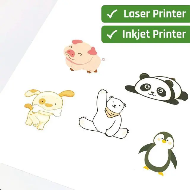 Alt view image 7 of 7 - Sticker Paper for Printer, Printable Matte White Sticker - 30 Sheets | Laser/Inkjet Printing, 8.5" x 11"