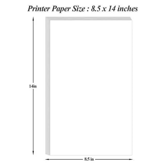 Alt view image 4 of 7 - 8.5" x 14" Printer Paper - 50 Sheets/100 Pages Blank Paper, 100Gsm Copy Papers, Legal Size Printing in Office/School/Home