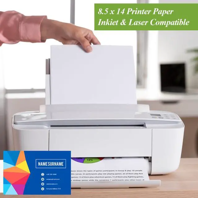 Alt view image 5 of 7 - 8.5" x 14" Printer Paper - 50 Sheets/100 Pages Blank Paper, 100Gsm Copy Papers, Legal Size Printing in Office/School/Home