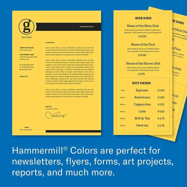 Alt view image 7 of 7 - Colored Paper, 20 lb Goldenrod Printer Paper, 8.5 x 11-1 Ream (500 Sheets) - Made in the USA, Pastel Paper, 103168R