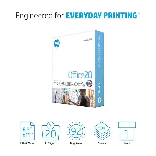 Alt view image 2 of 6 - Paper | 8.5 x 11 Paper | Office 20 lb | 1 Ream - 500 Sheets | 92 Bright | Made in USA - FSC Certified | 172160R