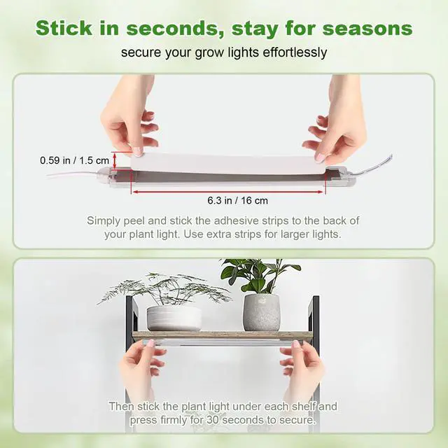 Alt view image 2 of 3 - 10-Pack Double-Sided Foam Mounting Tape Strips (Each 6.3 × 0.59 in) for Plant Stand Lights Heavy-Duty Adhesive for Wood, Decor & DIY Projects