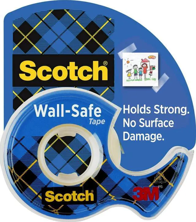 Main image of Wall-Safe Tape, 1 Dispenser Roll, 3/4 in x 650 in | Removable Wall Safe Tape, For Hanging Photos, Art, Décor