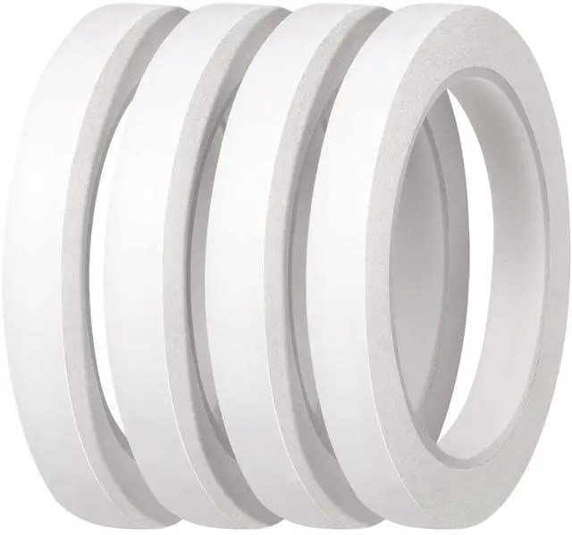Main image of Thin Double Sided Tape for Craft,Card Making,Gift,Scrapbooking and Office School Stationery Supplies,Tear-by-Hand, Paper Backing (4Rolls,1/2 Inch x 32 Yards Per Roll)