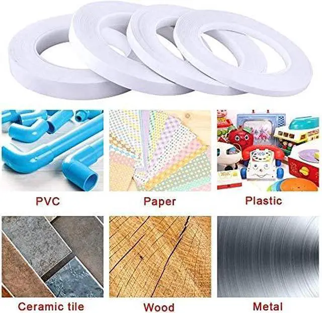 Alt view image 5 of 6 - Thin Double Sided Tape for Craft,Card Making,Gift,Scrapbooking and Office School Stationery Supplies,Tear-by-Hand, Paper Backing (4Rolls,1/2 Inch x 32 Yards Per Roll)