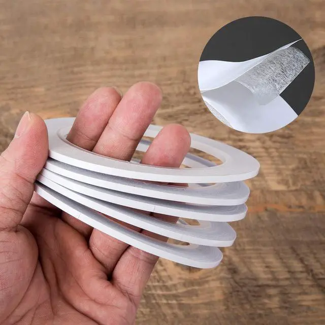 Alt view image 6 of 6 - 5 Rolls Double Sided Tape for Crafts Scrapbooking, 1/8" Thin Double Sided Adhesive Tape, 82Ft Per Roll