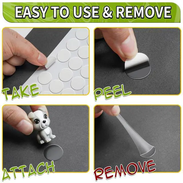 Alt view image 3 of 7 - 350Pcs Double Sided Adhesive Dots, 0.8" Clear Removable Sticky Adhesive Mounting Putty, Waterproof No Trace Dots Adhesive Putty for Poster Picture Festival Decoration Museum (20mm)