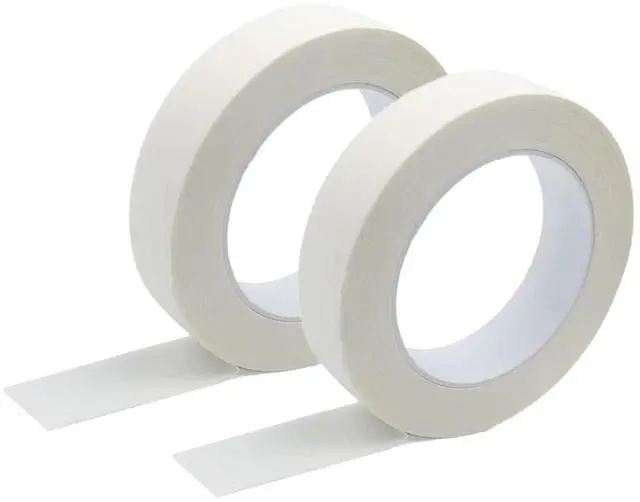 Main image of Beige White Masking Tape, 1 Inch x 55 Yards, 2 Rolls | Painters Tape for Stationery, Arts, Crafts, Decoration