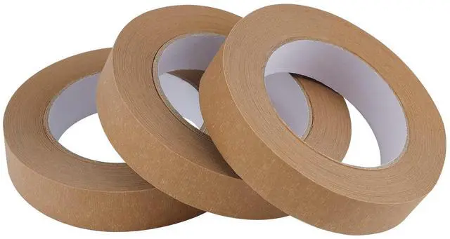 Main image of 3 Pack Brown Painters Tape 1 inch, Brown Masking Tape 1 inch x 55 Yards x 3 Rolls (165 Total Yards)