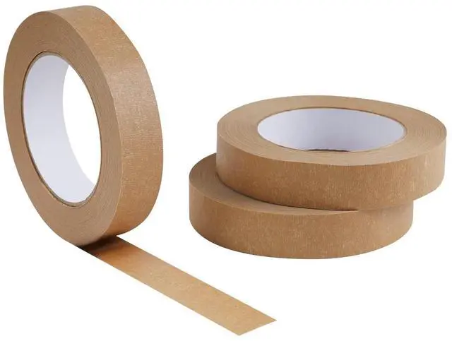 Alt view image 2 of 7 - 3 Pack Brown Painters Tape 1 inch, Brown Masking Tape 1 inch x 55 Yards x 3 Rolls (165 Total Yards)