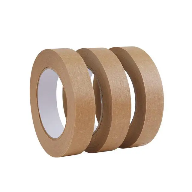 Alt view image 3 of 7 - 3 Pack Brown Painters Tape 1 inch, Brown Masking Tape 1 inch x 55 Yards x 3 Rolls (165 Total Yards)