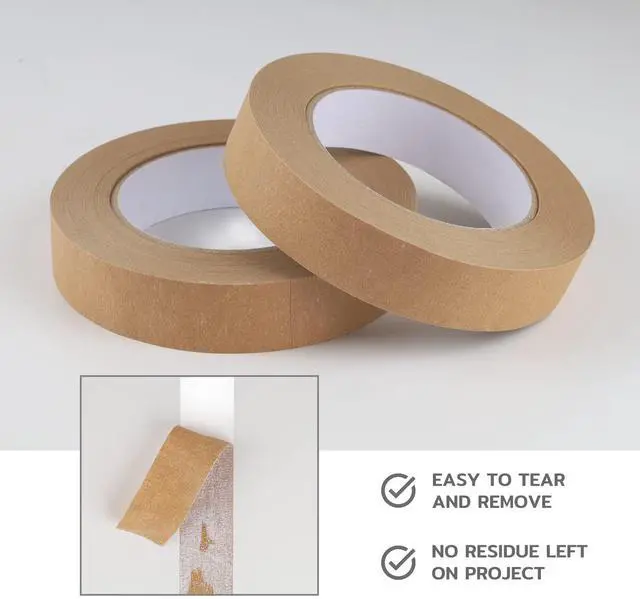 Alt view image 7 of 7 - 3 Pack Brown Painters Tape 1 inch, Brown Masking Tape 1 inch x 55 Yards x 3 Rolls (165 Total Yards)