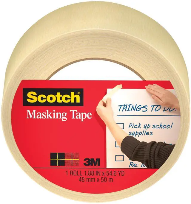 Main image of Home & Office Masking Tape, 2 Inch Wide, 1 Roll | 1.88 in x 54.6 yd, Applies Easily, Great for Labeling, Mounting and Bundling, Strong Adhesive, Great For Everyday Uses (3439)