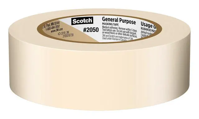 Alt view image 3 of 7 - General Purpose Masking Tape, Tan, Tape for Labeling, Bundling and General Use, Multi-Surface Adhesive Tape, 1.41 Inches x 60 Yards, 1 Roll