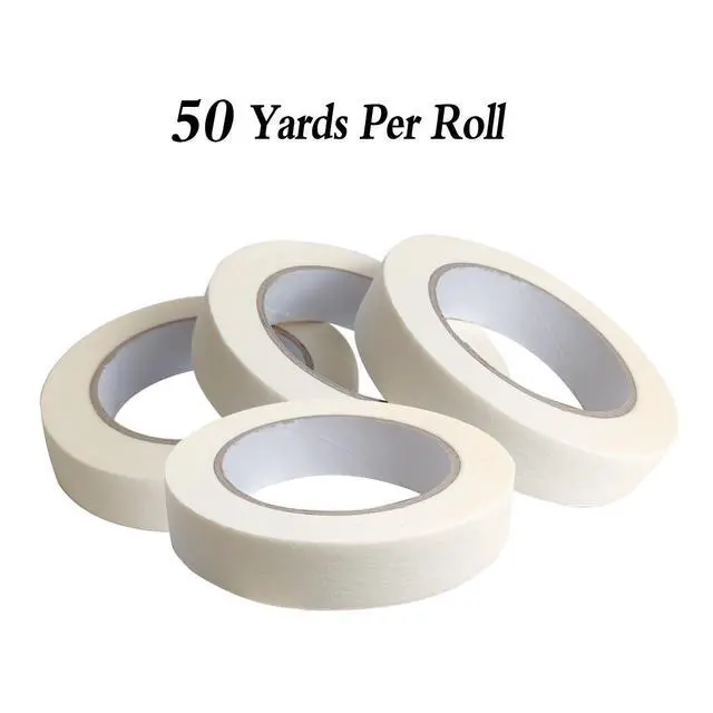 Alt view image 3 of 7 - White Masking Tape 1 Inch Wide 50 Yards per Roll Total 200 Yards