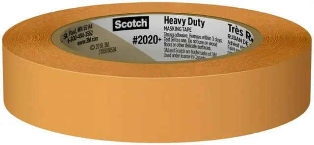 Alt view image 3 of 7 - Heavy Duty Painter's Tape, 0.94 in x 60.1 yd, for Use On Vinyl, Carpet, Metal, & Plastic, Indoor & Outdoor Masking Tape, Bonds Aggressively, 3-Day Clean Removal, 1 Roll (2020+-24AP)