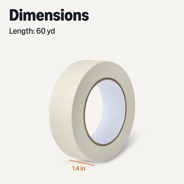 Alt view image 5 of 5 - Multi-Surface Masking Tape for Labeling, 1.41" x 60 Yards, Beige, 1 Roll