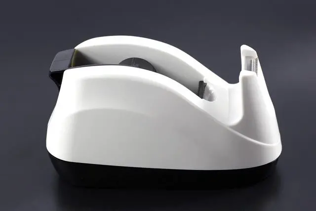 Alt view image 5 of 7 - Heavy Base Nonskid Desk Tape Dispenser One-Hand Dispensing (White)